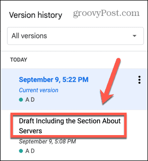 google docs pavadinta versija