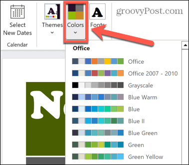 Excel spalvų temos