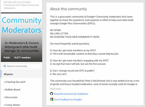 „google +“ bendruomenės gairių įrašas