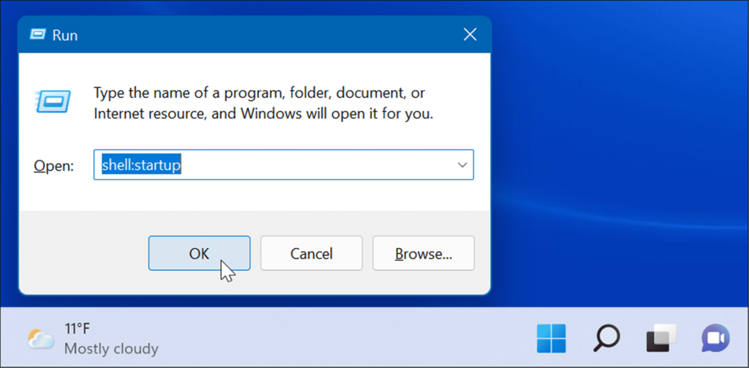 „Shell-startup“ paleisti programas paleidžiant „Windows 11“.