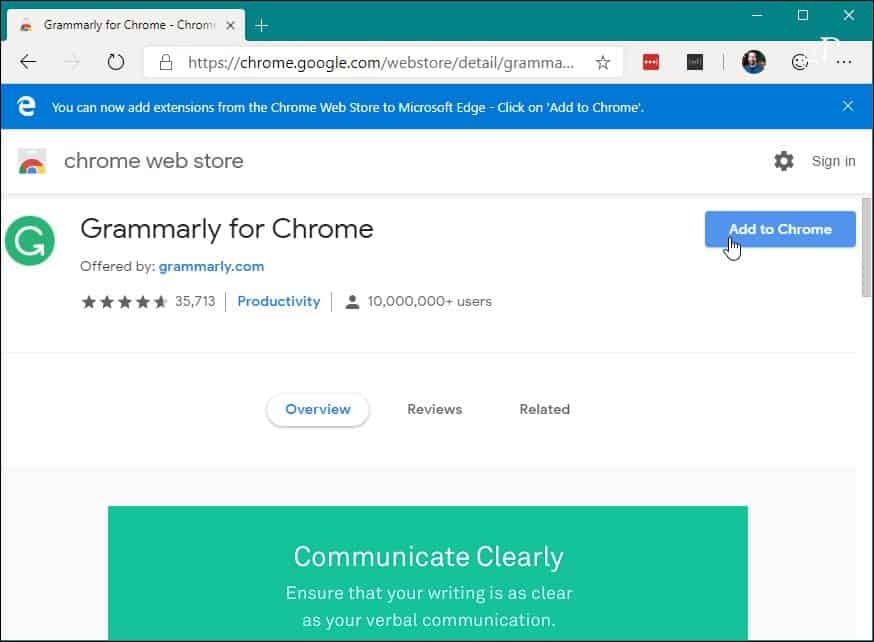 5 Įdiekite „Chrome Extension“ „Chrome“ internetinės parduotuvės kraštą
