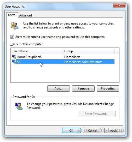 Kaip automatiškai prisijungti sistemoje Windows 7