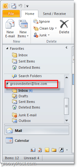 „Outlook Live“ jungčių paketo „Windows Live“ versiją