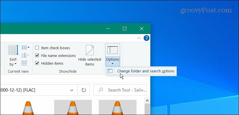 „Windows 10 File Explorer“ parinktys