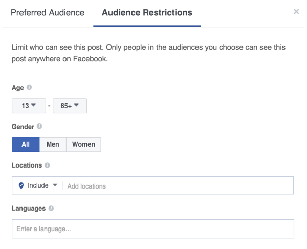 Taip pat galite susiaurinti savo „Facebook“ įrašo matomumą.
