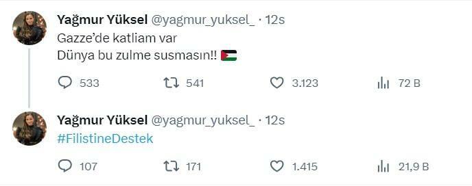 Yağmur Yüksel Dalijasi parama Palestinai