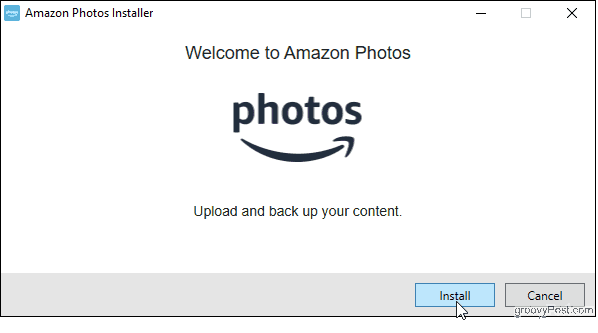 Įdiekite „Amazon Photos“ darbalaukio programą