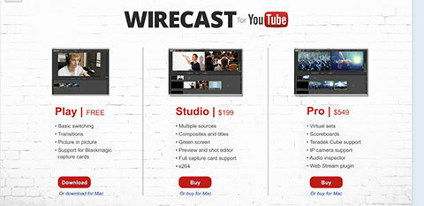 „youtube wirecast“