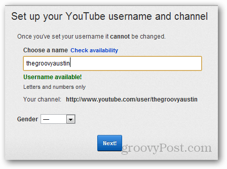 sąrankos „YouTube“ vartotojo vardas