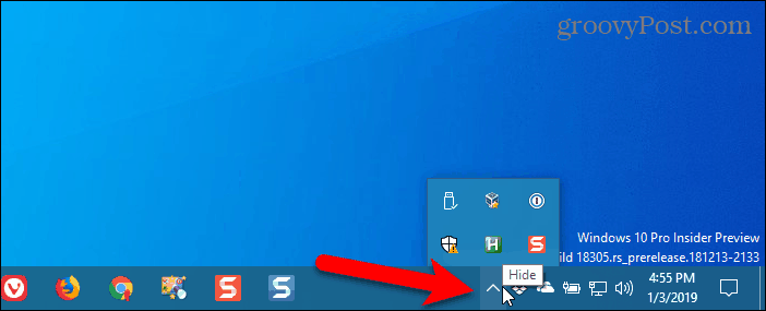 „Windows“ sistemos dėkle patikrinkite, ar nėra „Chrome“