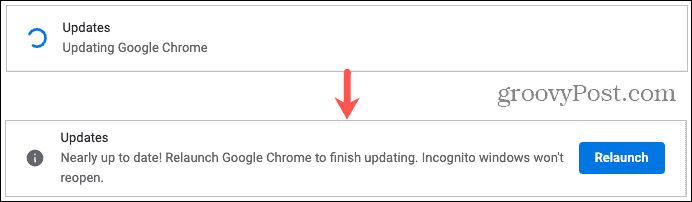 Atnaujinama ir iš naujo paleidžiama „Google Chrome“