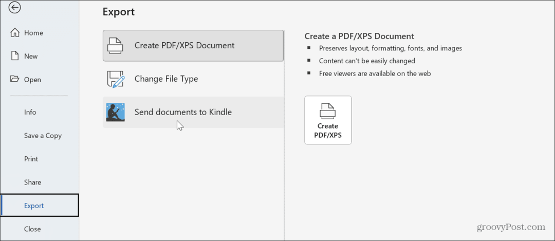 Kaip siųsti „Word“ dokumentus į „Kindle“ iš „Windows 11“.