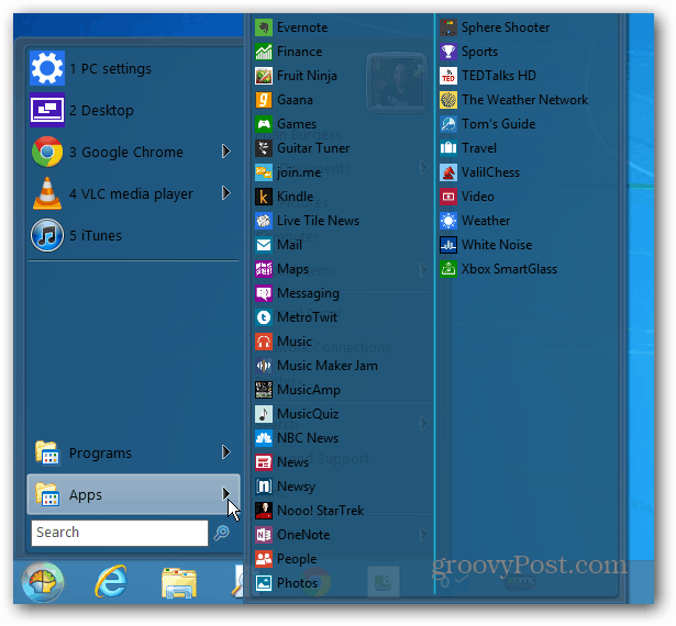 „Windows 8“ programos