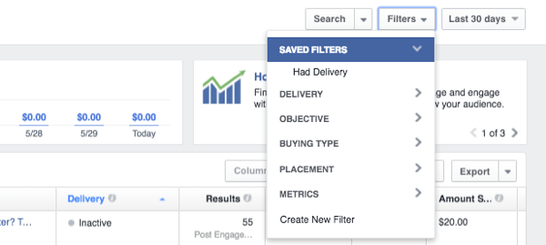 „facebook“ skelbimų tvarkyklės filtro duomenys