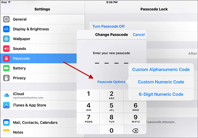Apsaugokite savo „iPhone“, sukurkite tvirtą raidinį ir skaitmeninį kodą (atnaujinta)