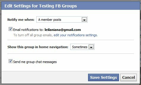 „Facebook“ grupės nustatymai