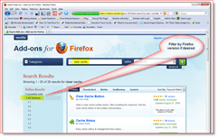 Filtruokite „Firefox“ priedų paieškos rezultatus