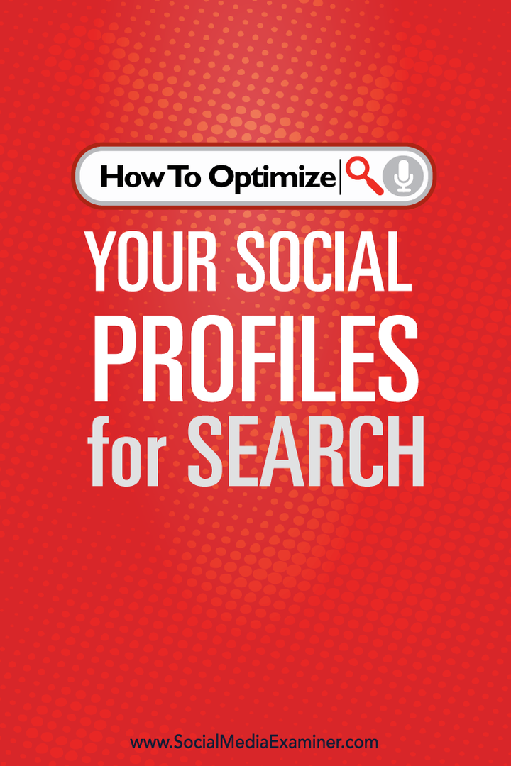 kaip optimizuoti socialinius profilius paieškai