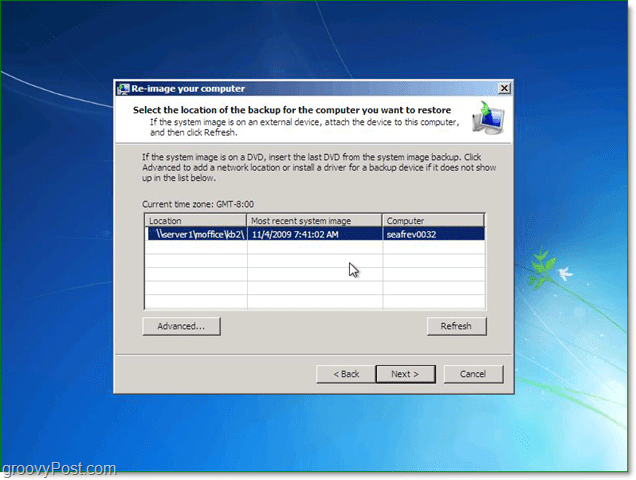 galite naudoti sistemos atvaizdą iš tinklo, kad atkurtumėte „Windows 7“