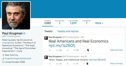 paul krugman twitter profilis