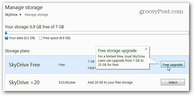 „Windows SkyDrive“: reikalaukite 25 GB vietos, kol ji nebus sumažinta iki 7 GB
