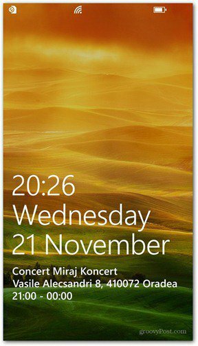 „Windows Phone 8“ tinkinti užrakinimo ekrano išsamios būsenos programą