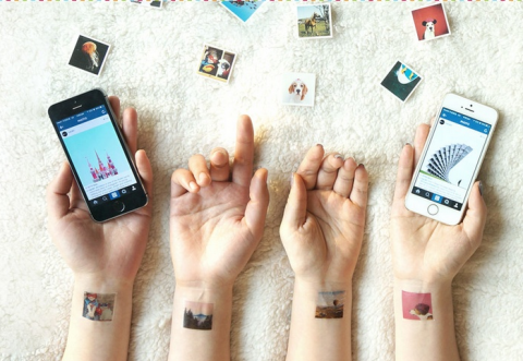 „Paverskite„ Instagrams “laikinomis tatuiruotėmis. 