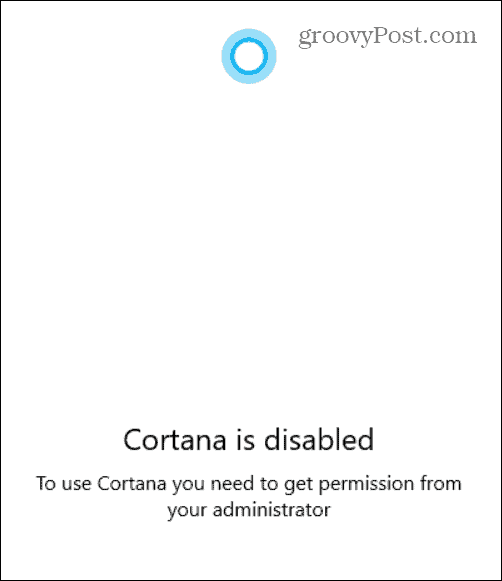 „Cortana“ neįgalus