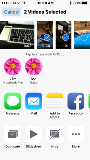 „AirDrop“ leidžia lengvai perkelti vaizdo įrašus iš „iPhone“ į „Mac“.
