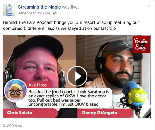 „Behind the Ears“ vedėjai savo „Facebook Live“ laidoje dalijasi daugybe žinių apie visus „Disney“ dalykus.