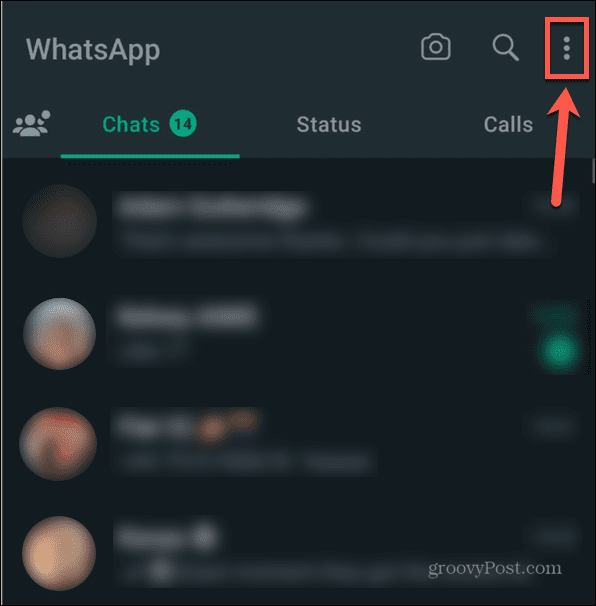 WhatsApp daugiau parinkčių