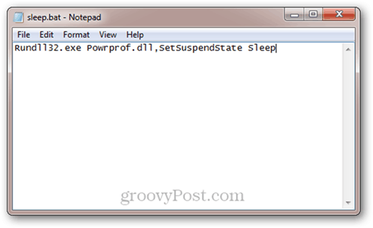 automatinis miego scenarijus „Windows 7“