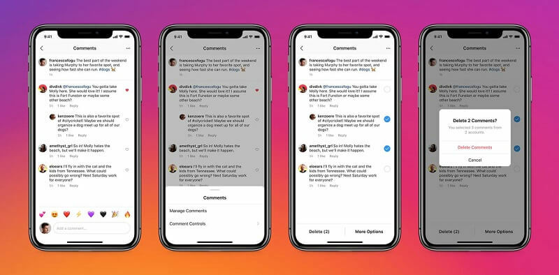 „Instagram“ vartotojai dabar gali greitai masiškai filtruoti neigiamus komentarus, taip pat pabrėžti teigiamus. Platforma taip pat įtraukia naujus valdiklius, kad valdytų, kas gali pažymėti ar paminėti jūsų paskyrą „Instagram“.