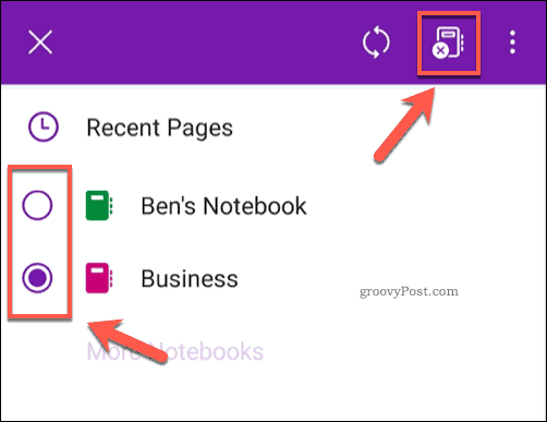 Programos „OneNote“ uždarymo užrašinės piktograma