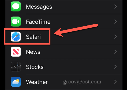 safari nustatymai iphone