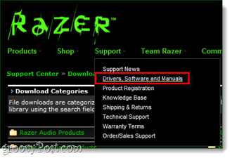„Razer“ tvarkyklių programinė įranga ir vadovai