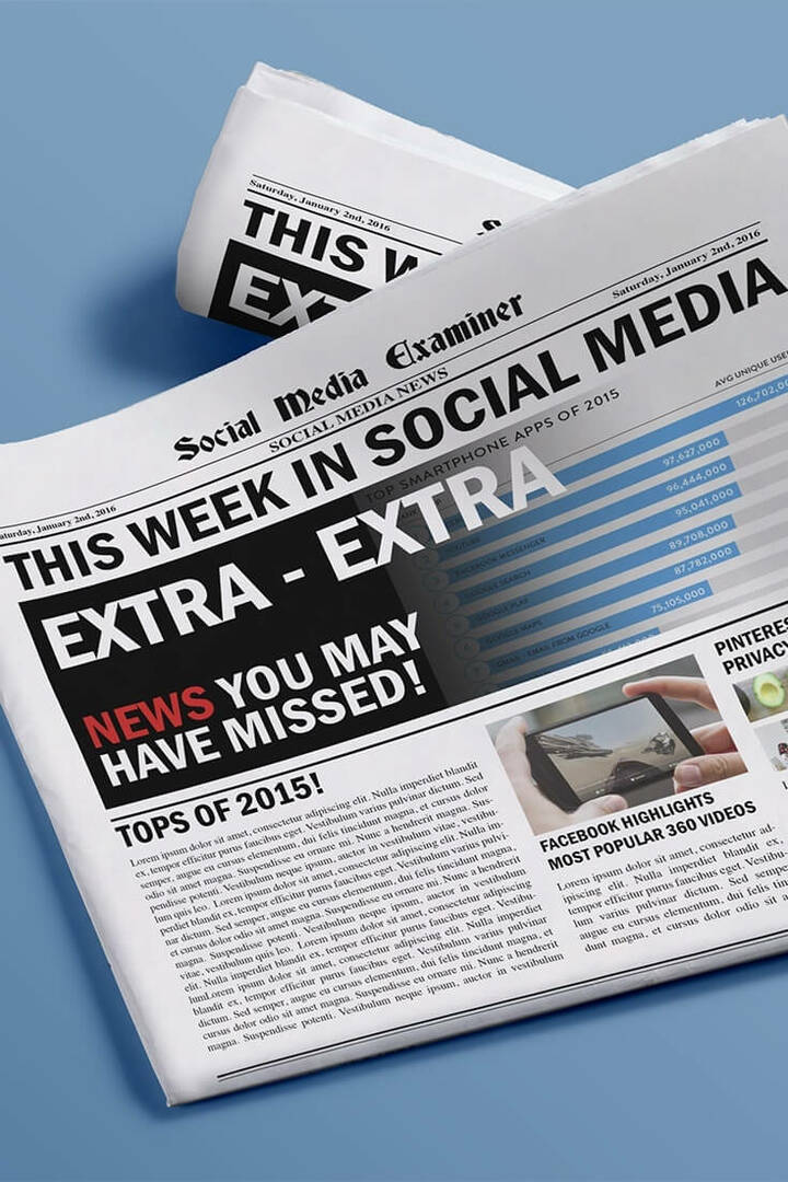 2015 m. „Facebook“ ir „YouTube“ vadovavo mobiliųjų programų naudojimui: Ši savaitė socialiniuose tinkluose: socialinės žiniasklaidos ekspertas