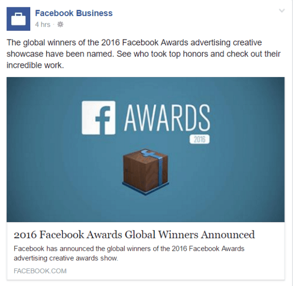 2016 m. „Facebook“ apdovanojimai