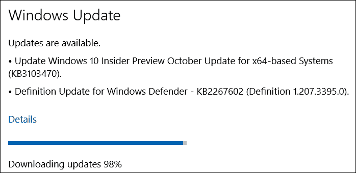Spalio mėn. Atnaujinimas (KB3103470), skirtas „Windows 10“ viešai neatskleista informacija