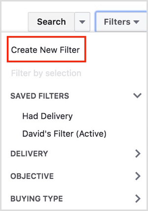 „facebook“ skelbimų tvarkyklė sukuria naują filtrą