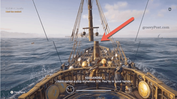 „Assassins Creed Odyssey“ ekrano draskymo pavyzdys