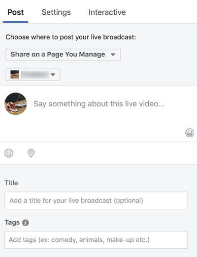 Kaip naudoti „Facebook Live“ savo rinkodaroje, 3 žingsnis.