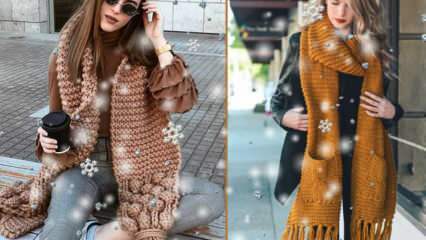 Stilingiausi moteriški megzti šalikų modeliai 2021 metų žiemai