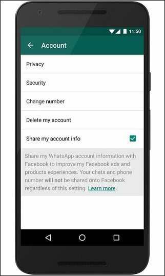 Neleiskite „WhatsApp“ dalytis kontaktiniais duomenimis „Facebook“