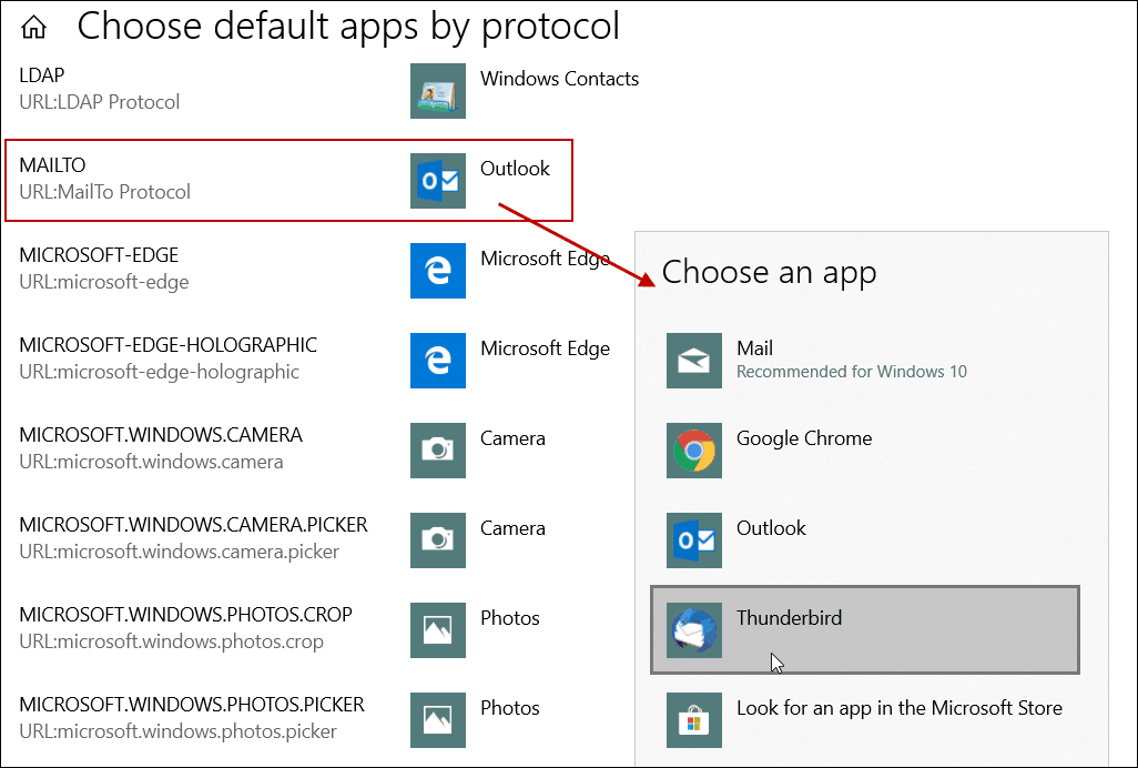 Numatytąją el. Pašto programą nustatykite „Windows 10“