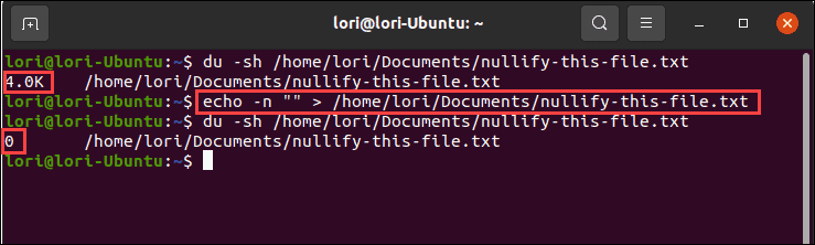 „Echo“ komandos naudojimas su nuline išvestimi „Linux“.