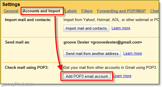importuokite išorinius trečiųjų šalių el. laiškus į „gmail“ neperduodant