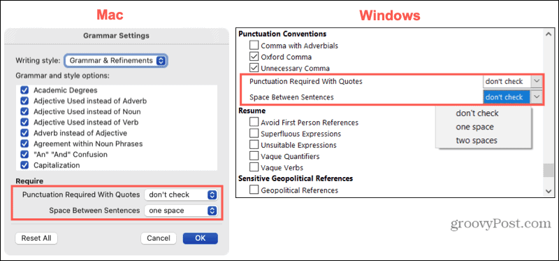 Skyrybos parametrai „Mac“ ir „Windows“