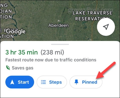 Išsaugokite maršrutą „Google“ žemėlapiuose