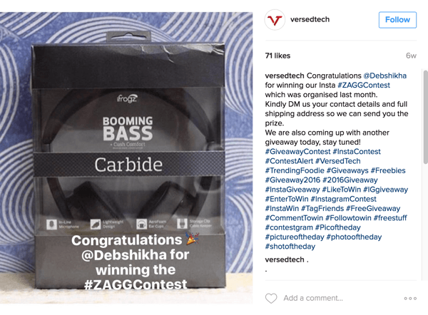 Būtinai paskelbkite „Instagram“ asmenukių konkurso nugalėtoją.